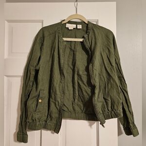 Linen bomber jacket